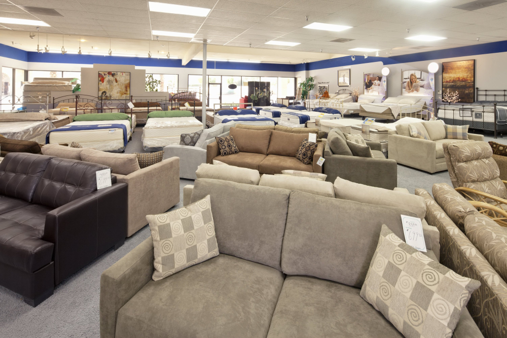 Furniture arranges at local furniture store.